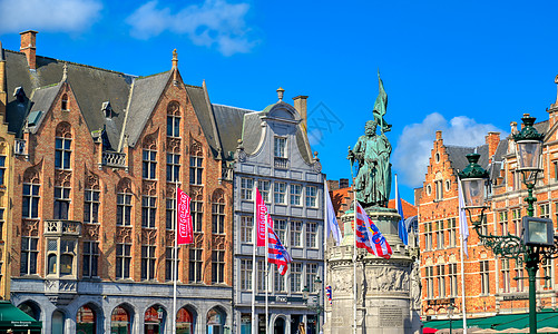 比利时布鲁日市场广场经济正方形历史性遗产建筑学中心景观联盟旅游城市图片