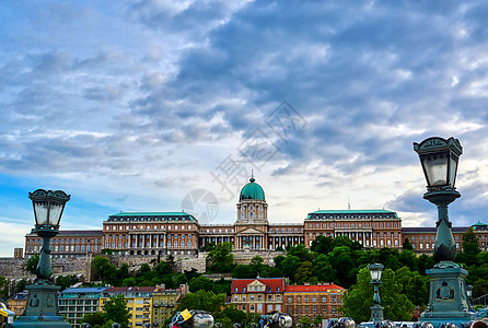 匈牙利布达佩斯Buda Castle天空历史性城市景观城堡建筑学皇家建筑纪念碑首都图片