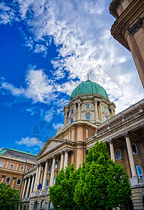 匈牙利布达佩斯Buda Castle纪念碑皇家首都建筑旅行城市地标天空爬坡蓝色图片