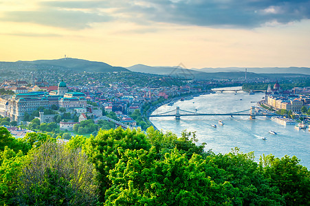 匈牙利布达佩斯空中观察 匈牙利布达佩斯爬坡城市天线害虫建筑学景观旅行全景首都地标图片