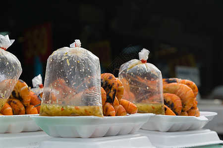 盒装虾美食盒子海洋装饰品营养派对橙子海鲜泡沫饮食图片