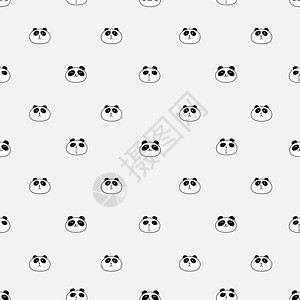 可爱的熊猫无缝图案背景 矢量图荒野打印动物园野生动物包装孩子们婴儿织物哺乳动物纺织品图片