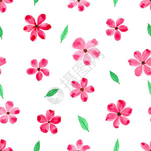 花卉水彩无缝图案背景设计 矢量图打印艺术绘画墙纸织物叶子树叶花园纺织品植物图片