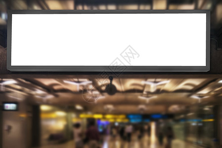 机场广告概念 空空白屏广告牌框挂在机场图片