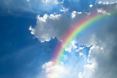 蓝色天空和白色彩虹的云朵晴天气氛臭氧天堂气象阳光天气环境季节场景图片