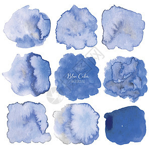 蓝色抽象水彩背景 卡的水彩元素 矢量图水印薄荷艺术正方形墙纸玫瑰绘画墨水海报印迹图片