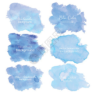 蓝色抽象水彩背景 卡的水彩元素 矢量图正方形艺术家薄荷水印墨水中风珊瑚墙纸横幅艺术图片