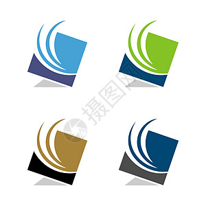 方形标志模板插图设计中的旋风 矢量 EPS 10网络商业正方形标识教育图书馆技术办公室学校公司图片