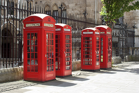 英国电话亭红电话箱历史摊位盒子英语民众建筑电讯历史性城市街道背景