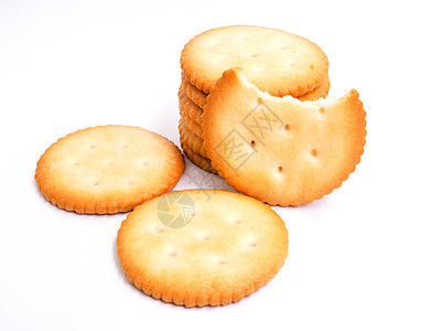 在白背景上隔离的面包饼干饼干团体早餐甜点饮食营养小吃糖类黄油美食糕点图片
