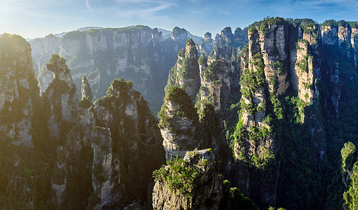 中国张家江山山脉公园悬崖柱子国家砂岩化身地标旅行岩石图片