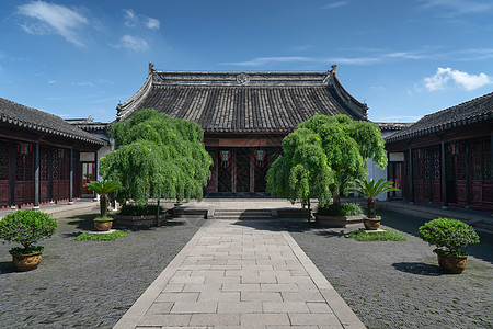 古老的传统花园 中国苏州花园王国公园寺庙遗产环境风景大厅对称历史性文化图片