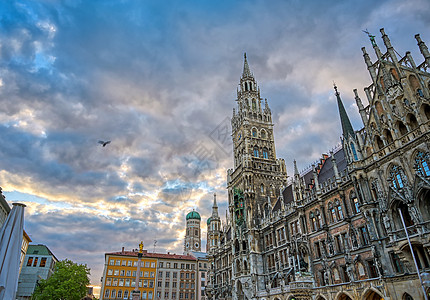 德国慕尼黑新市政厅景观地标建筑学旅游城市大教堂天空教会历史纪念碑图片