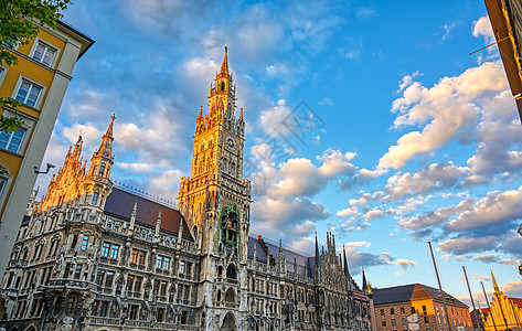 德国慕尼黑新市政厅历史性城市地标旅游广场大厅纪念碑景观市政旅行图片
