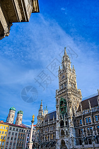 德国慕尼黑新市政厅城市旅游市政旅行景观天空建筑历史教会大厅图片