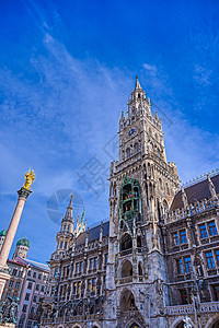 德国慕尼黑新市政厅建筑学纪念碑大厅市政教会旅行景观历史天空城市图片