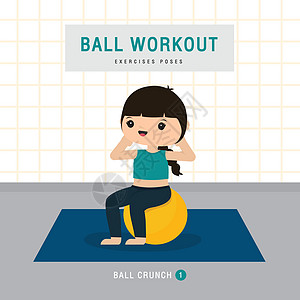 球锻炼 做稳定球运动和瑜伽卡通 Vecto 的女人运动员信息平衡房子卡通片姿势房间身体女士活力图片