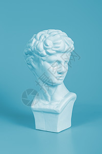 古希腊雕塑 大卫雕塑 蓝底布料网络男人商业男性智慧蓝色插图艺术科学图片