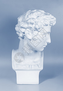 古希腊雕塑 大卫雕塑 蓝底商业雕像男人男性科学插图古董智力药品网络图片