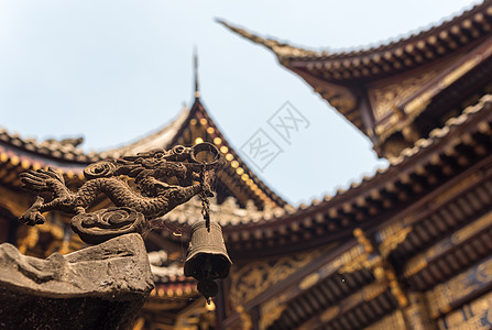 包龙西寺重庆的中国传统建筑图示细节地标建筑学神社文化古董历史旅行历史性花园木头图片