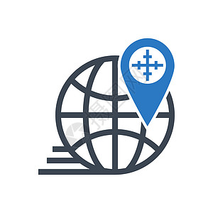 Geo 定位矢量图形图标旗帜导航标签行星旅行地球插图别针标识技术图片