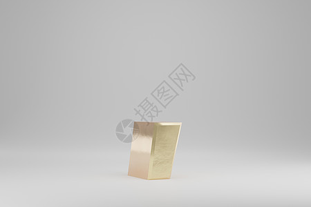 黄金 3d 昏迷符号 孤立在白色背景上的金色标志  3d 呈现的字体字符图片