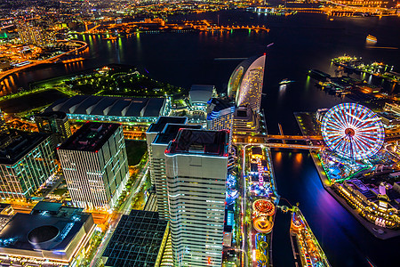 横滨湾的顶端景色外表娱乐场景天际市中心建筑物景观城市地标码头图片