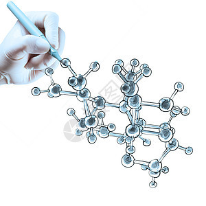 博士亲手画画虚拟分子结构 由科学家人工绘制化学品手套实验操作卫生学生化学阶层测试学徒图片