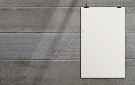 作为概念的作文墙上的空白纸卡场景房间白色建筑学水泥灰色框架海报正方形材料图片