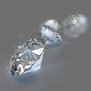 灰色背景的3d钻石组成情况婚礼财富首饰欲望奢华金子珠宝宝藏石头礼物图片