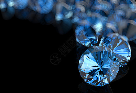 黑色蓝钻石火花首饰财富反射版税婚礼石头岩石奢华新娘图片