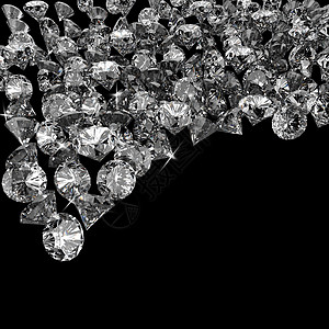黑背景3d钻石组成 黑色背景魅力礼物奢华美丽婚礼石头宏观宝石财富首饰图片