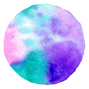 蓝色抽象水彩手绘为文本消息背景的圆形 五颜六色的飞溅在纸上画笔刷子圆圈艺术白色收藏创造力艺术品插图气泡图片