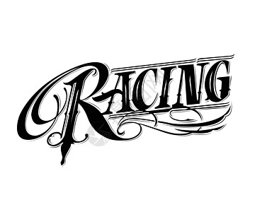 赛车复古插图在 pr 的平面样式字体锦标赛力量摩托车汽车速度运动旗帜越野发动机图片