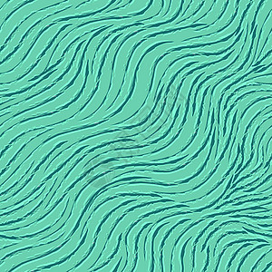 具有撕裂边缘的平滑线的无缝对角矢量模式对角线涂鸦海浪打印薄荷水马赛克绿色色调刷子坡度图片