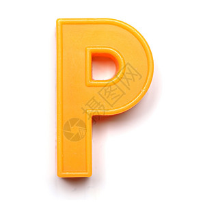 磁性大写字母P字母橙子游戏字符字体案件黄色塑料邮政玩具背景图片