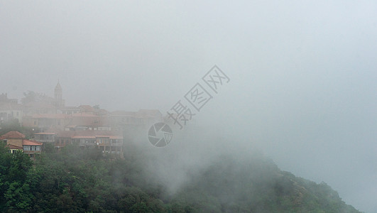 对旧城西格纳吉的景色广为人知城市历史爬坡地标圆顶卡片城堡教会旅游观光图片