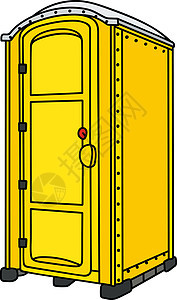 黄色移动厕所化学品洗手间插图卡通片摊位卫生塑料背景图片