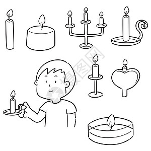 蜡烛组收藏烛光插图艺术涂鸦火焰卡通片男人教会宗教图片