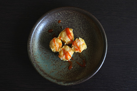 陶瓷碗上的虾子包子竹子美食商业饮茶盘子菜单小吃汽船课程点心图片