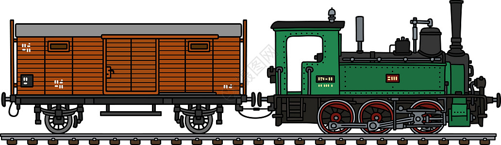 老式蒸汽机车和货车图片