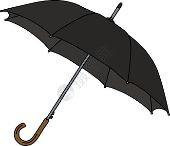 经典的黑色雨伞男人绅士插图天气水坑配件卡通片下雨图片