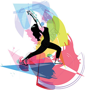 美丽的运动适合瑜伽女人练习瑜伽涂鸦灵活性艺术健身房冥想草图插图活力女性身体图片