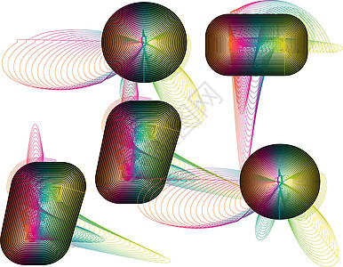 抽象多彩的象征艺术首都拉丝脚本条纹划痕写意字母圆圈字体图片