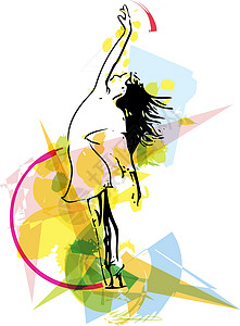 它制作图案芭蕾舞者插图演员训练芭蕾舞编舞快乐艺术舞蹈草图绘画图片
