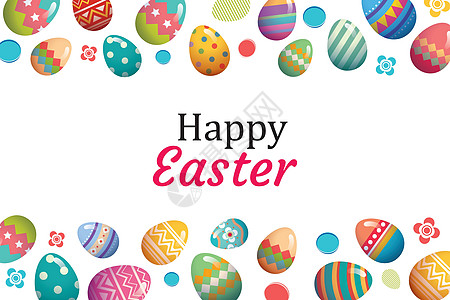 快乐的复活节彩蛋背景模板 可用于问候 c庆典季节装饰边界海报插图装饰品绘画刻字框架图片