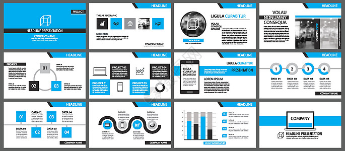 背景幻灯片信息图表的蓝色和白色元素 前小册子横幅项目网络产品文件夹用户报告嘲笑商业图片