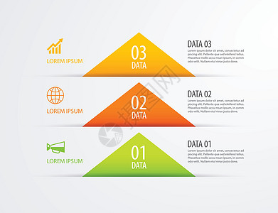 三角形时间线信息图表选项纸模板与 dat营销数字金字塔网站创造力网络推介会商业进步战略图片