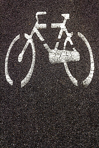 自行车牌路线白色城市运输安全地面路面小路途径沥青图片