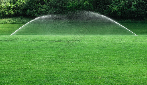 草坪上两台喷水器图片